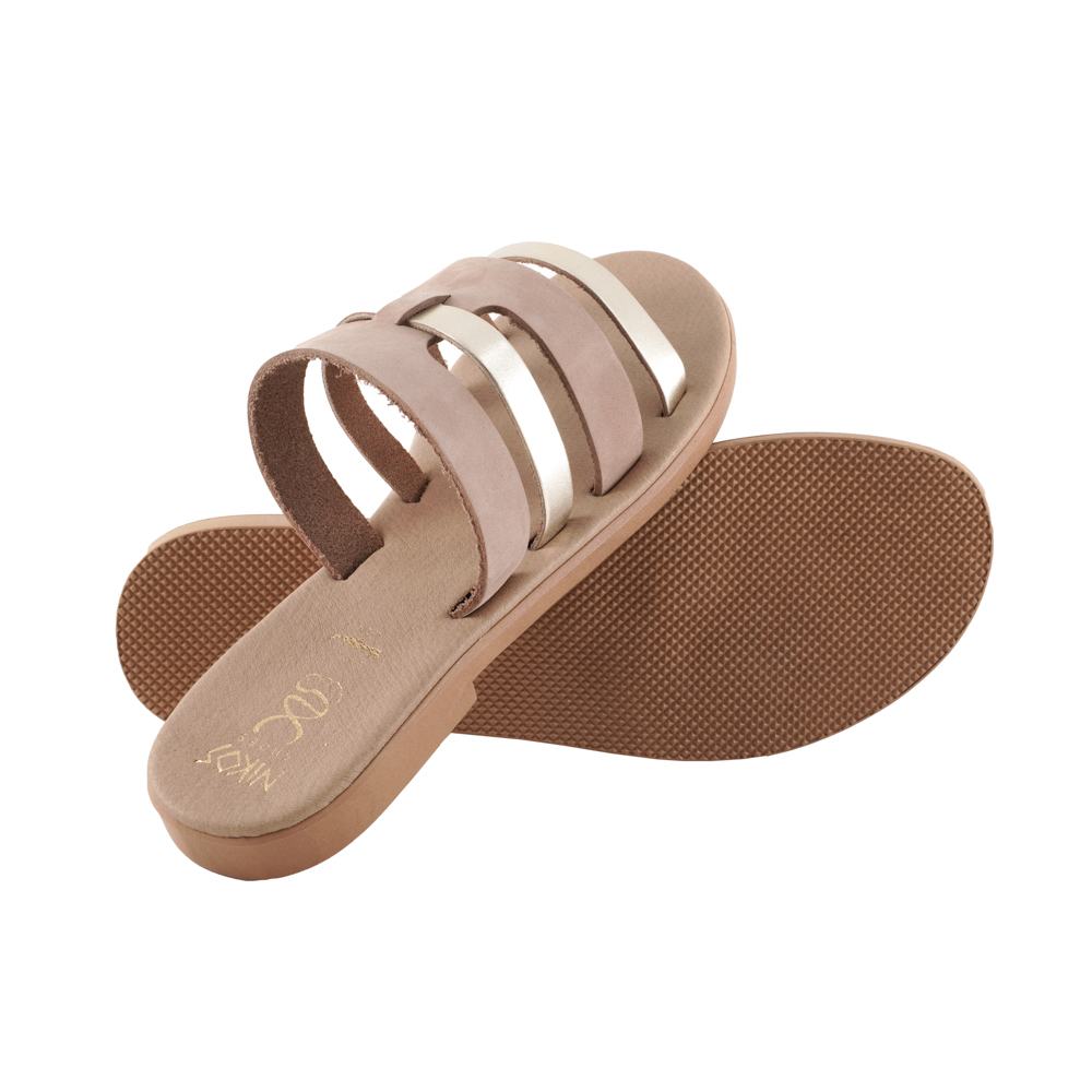 Gold-Sandals-Soft-Strappy-Slides-Aigli-208 Σανδάλια Μαλακά Strappy Slides Χρυσά Αίγλη (208) 3