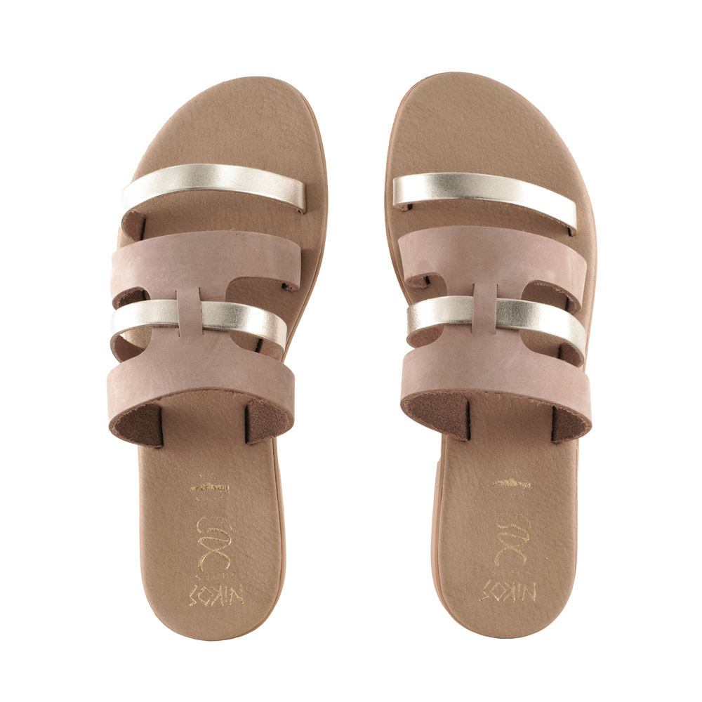 Sandals-Soft-Gold-Strappy-Slides-Aigli-208 Σανδάλια Μαλακά Strappy Slides Χρυσά Αίγλη (208) 4