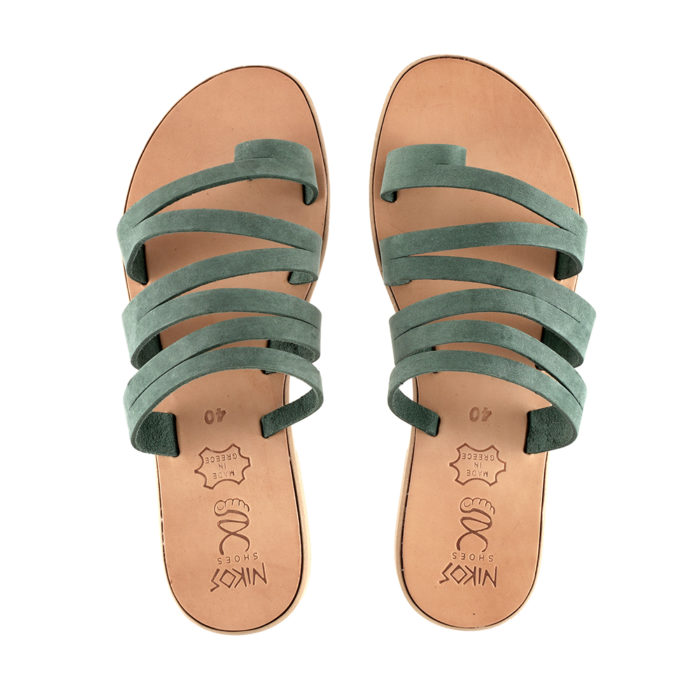 Sandals Green Strappy Slides Ariadne (183) 4