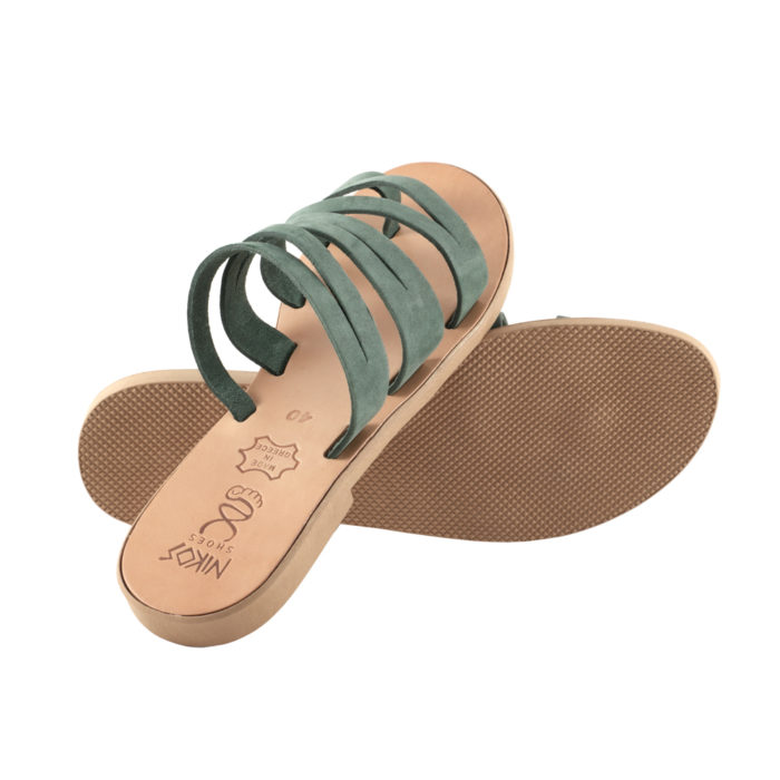 Sandals Green Strappy Slides Ariadne (183) 3