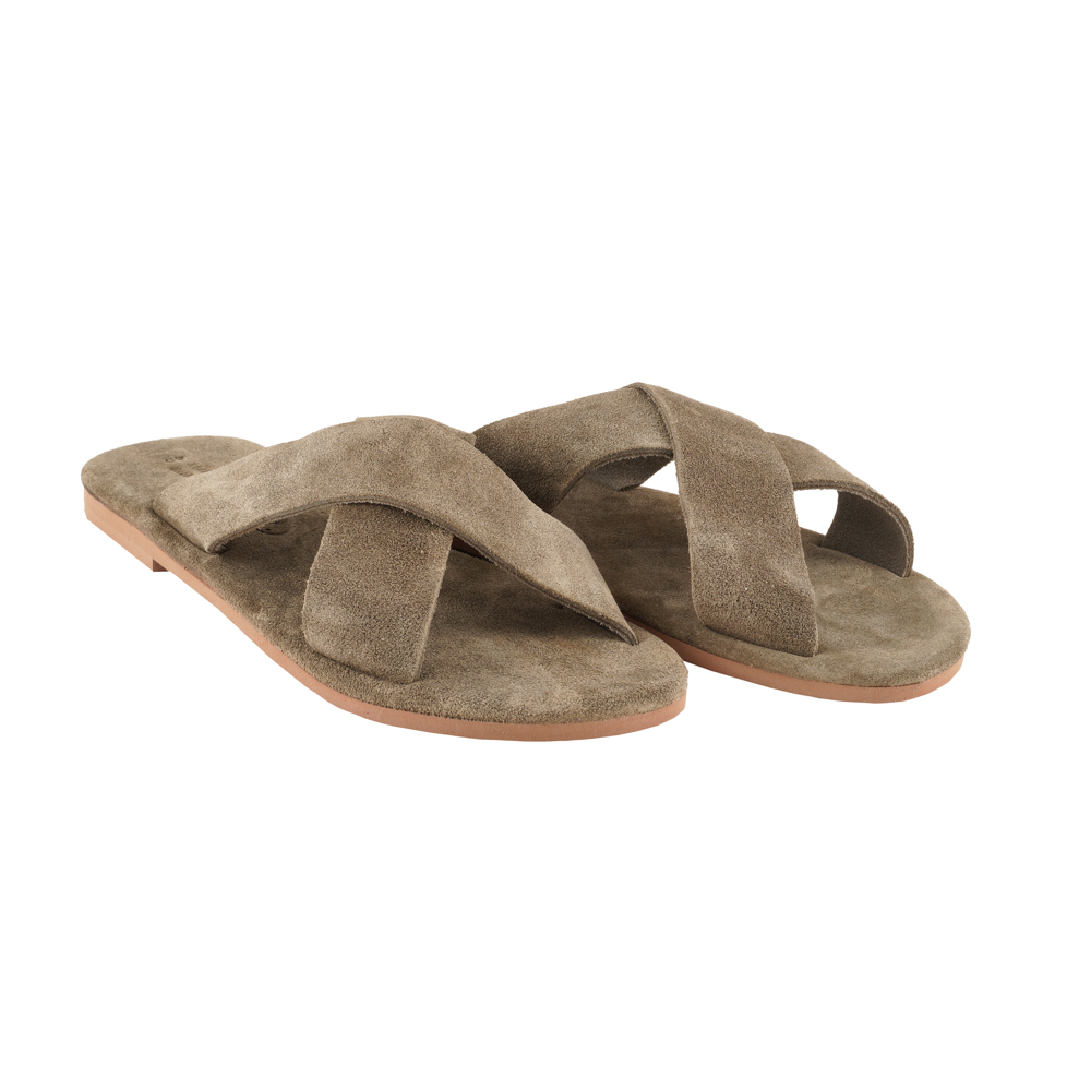 Crisscross-Women-Sandals-Suede-OliveGreen-Helen-46 Σταυρωτά Σανδάλια Γυναικεία Καστόρινα Ελένη (46) 2