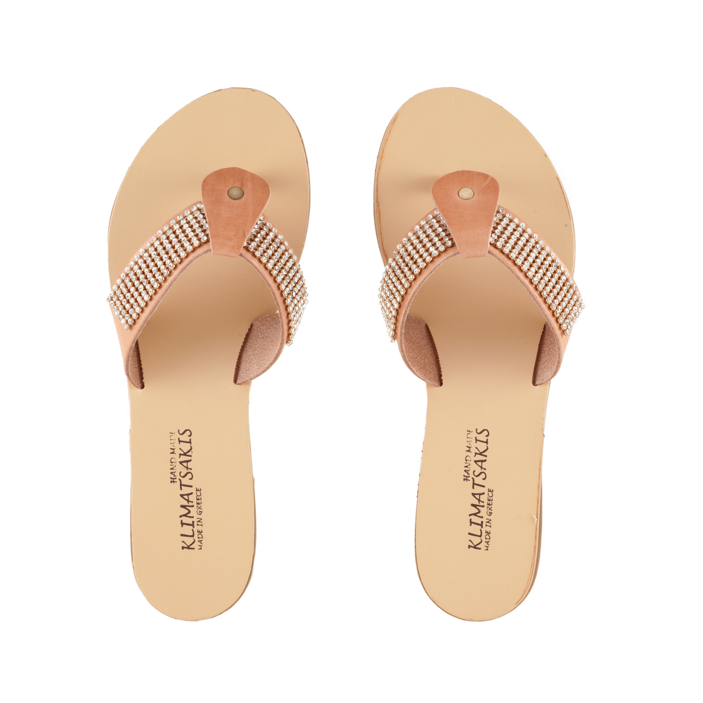Flip-Flops-Rhinestone-Handmade-Amorgos-173 Δερμάτινη Σαγιονάρα με Στρας Αμοργός (173) 4