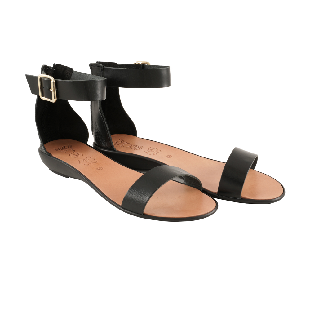 Low-Heels-Sandals-Office-Shoes-Black-Cleo-407 Χαμηλοτάκουνα Σανδάλια Παπούτσια Γραφείου Κλειώ (407) 2