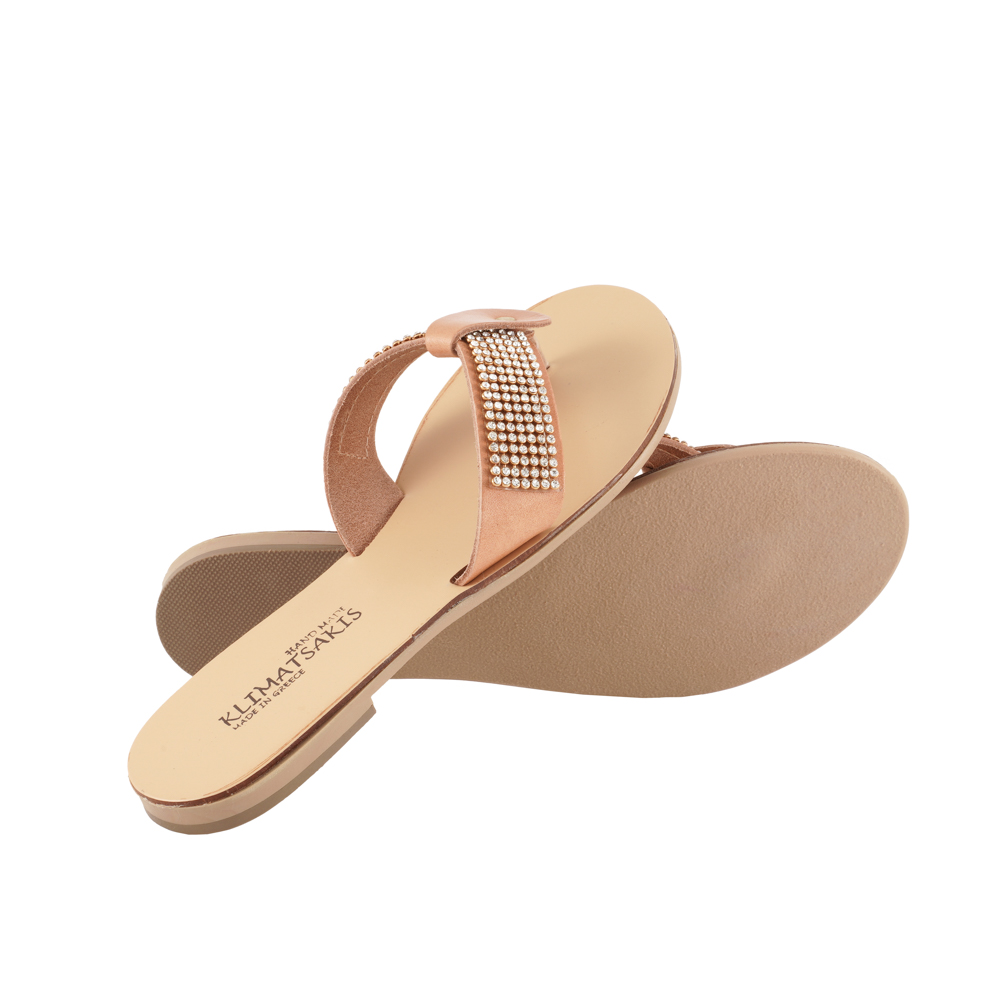 Rhinestone-Handmade-Flip-Flops-Amorgos-173 Δερμάτινη Σαγιονάρα με Στρας Αμοργός (173) 3