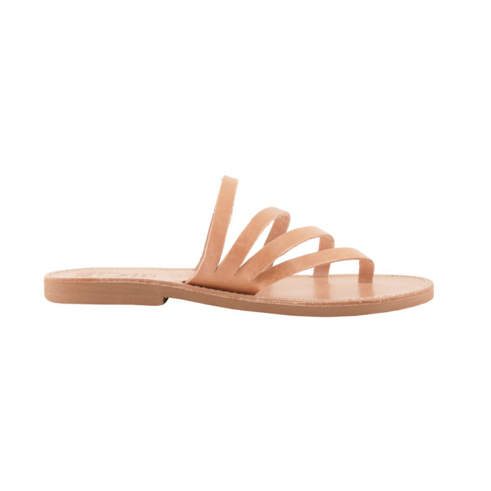 Sandals Slides Strappy Natural Leather Electra (118) 1
