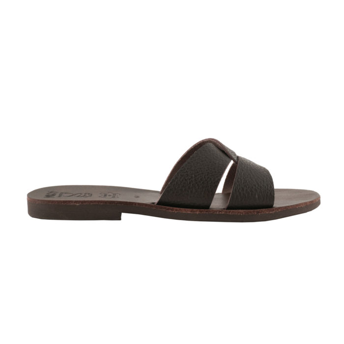 Sandals embossed in dark brown Alia (214) 1