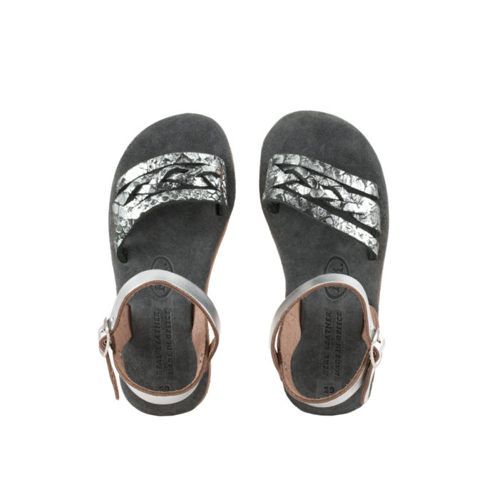 Suede Silver Sandals for Girls - Elsa (116) 4