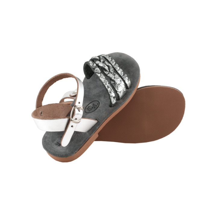 Suede Silver Sandals for Girls - Elsa (116) 3