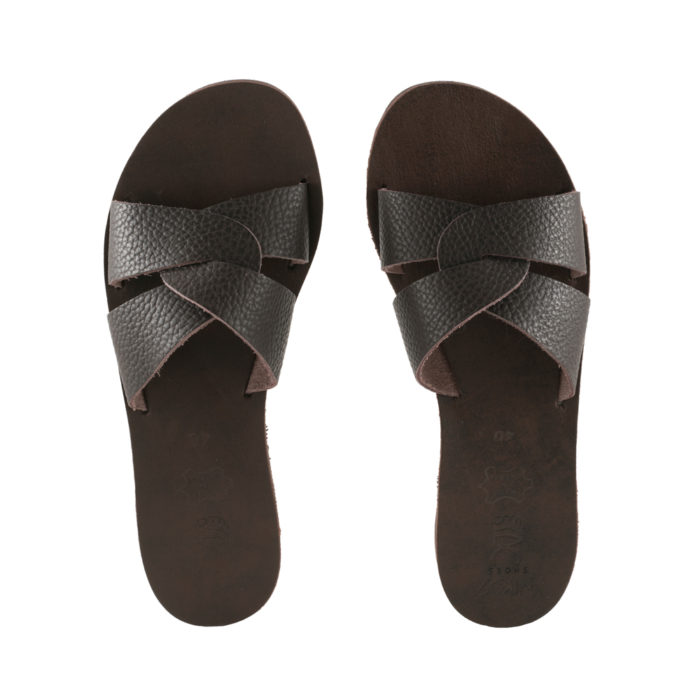 Sandals embossed in dark brown Alia (214) 4