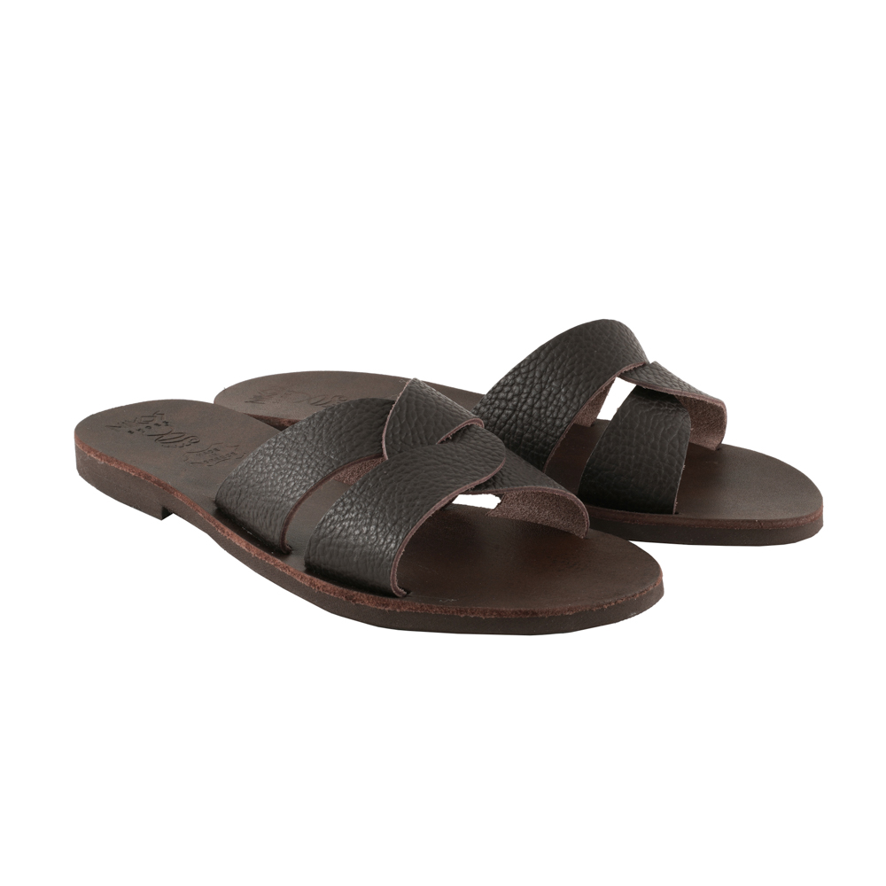 Sandals-in-dark-brown-embossed-Alia-214 Σανδάλια ανάγλυφα σε σκούρο καφέ Αλία (214) 2