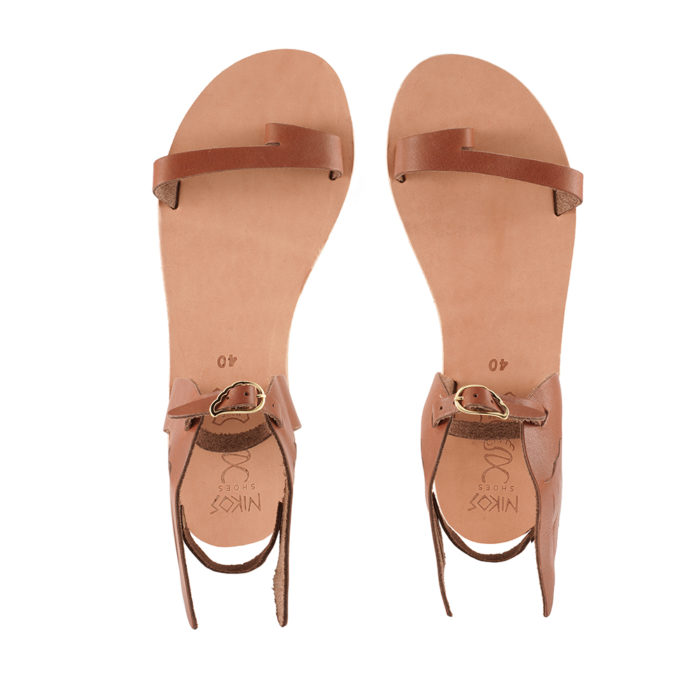 Sandals Pecan Brown with Wings Hermes (165A) 4