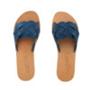 Blue Sandals with Knitted Pattern Urania (831) 8
