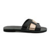 Sandals - Pink Gold and White Black Slides Ekavi (835) 5
