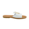 Sandals Embelished - White Slides with Gold Metal Apollonia (100S12) 5