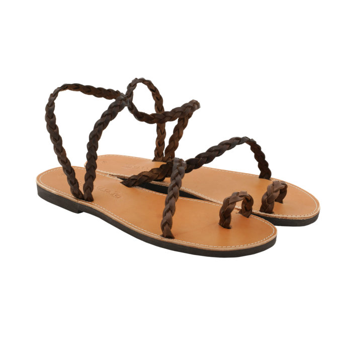 Ankle Strap Braided Sandals with Loop All Sizes Fidaki (124K) 2