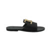 Embelished Sandals - Black Slides with Gold Design Semeli (100S22) 5