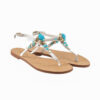 White Sandal with Rope and Turquoise Stones Ios (141) -ON SALE 6