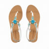 White Sandal with Rope and Turquoise Stones Ios (141) -ON SALE 8