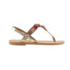 SALES - Gold Sandals with Fuchsia Stones Spetses (825) 5