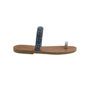 Leather Sandals with Mini Strass - Brilliant Meander (104G)