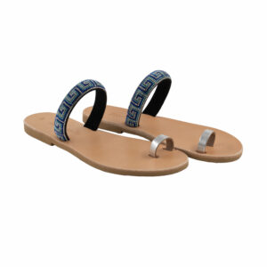 Alternative view of Leather Sandals with Mini Strass - Brilliant Meander (104G)