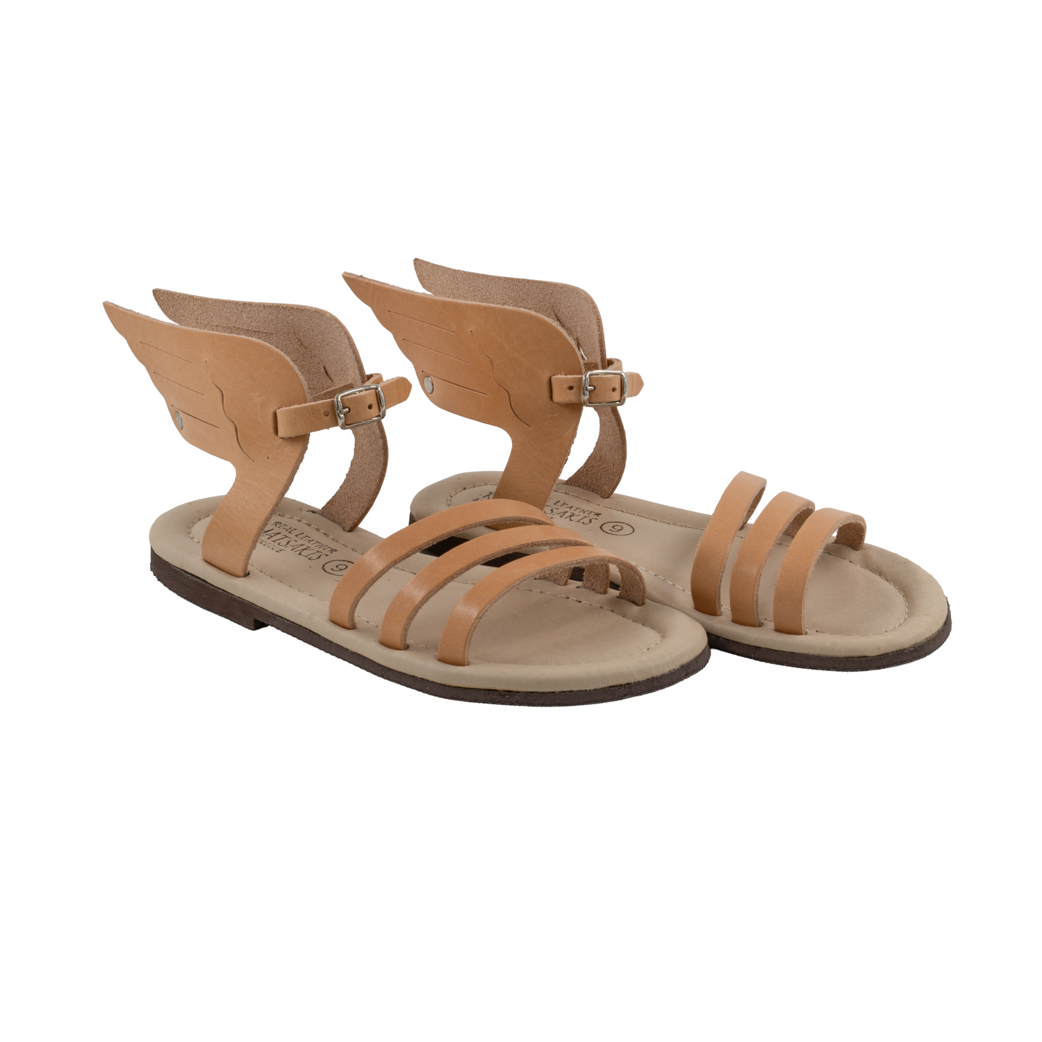 Sandals-with-wings-Unisex-natural-Hermes Junior (8-U) Σανδάλια με φτερά Unisex Μικρός Ερμής (8-U) 2